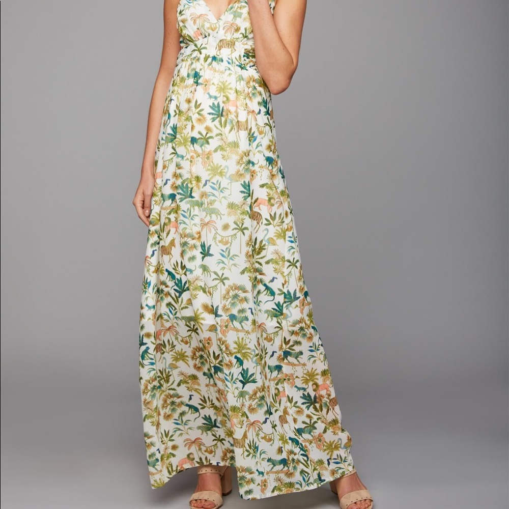 Pietro Brunelli Floral Maxi Dress - White and Green - Picture 2 of 7